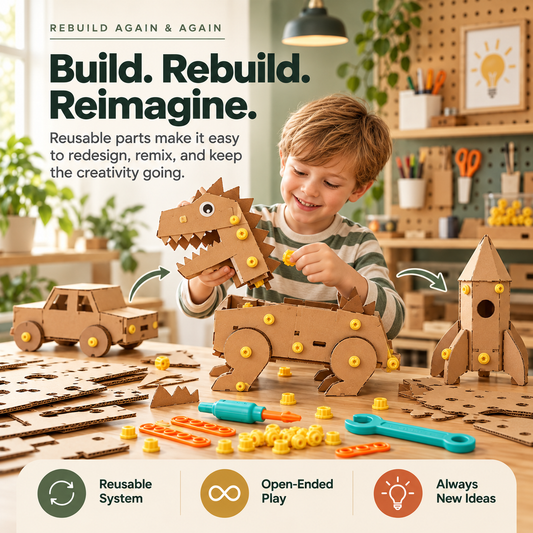 π οΈβ¨ Kids Cardboard DIY Building Kit ππ¦ | Creative STEM Construction Toy π§ π¨ | Screen-Free Learning & Endless Building Fun ππ Ages 3+