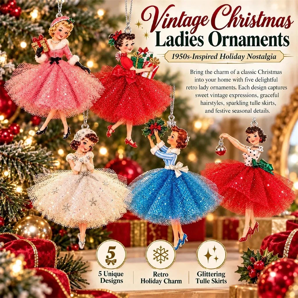45% OFF🎄Vintage Christmas Lady Ornaments – 1950s-Inspired Holiday Charm 🎄