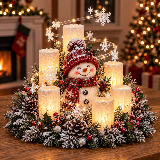 π
π Glowing Christmas Centerpiece with Warm Flameless Candlelight β¨π―οΈ