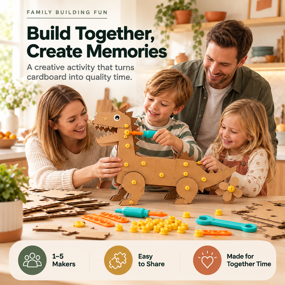 🛠️ Kids Cardboard DIY Building Kit 🚀🦖 | Creative STEM Construction To ...