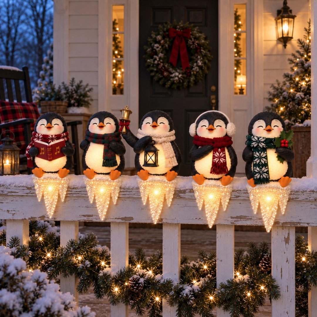 🎁Last Day 49% OFF🎄Lighted Penguin Icicle Window Ledge Set