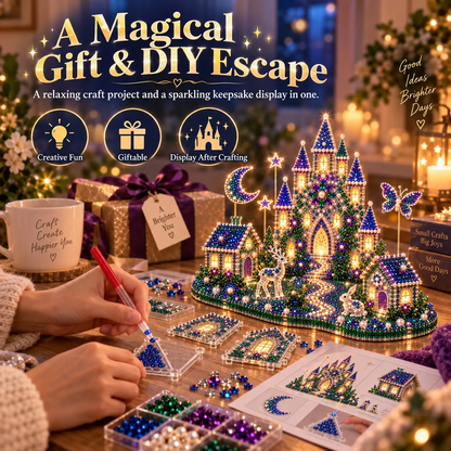 🎄🎃 3D DIY Diamond Art Village Kit – Christmas & Halloween Craft Decor