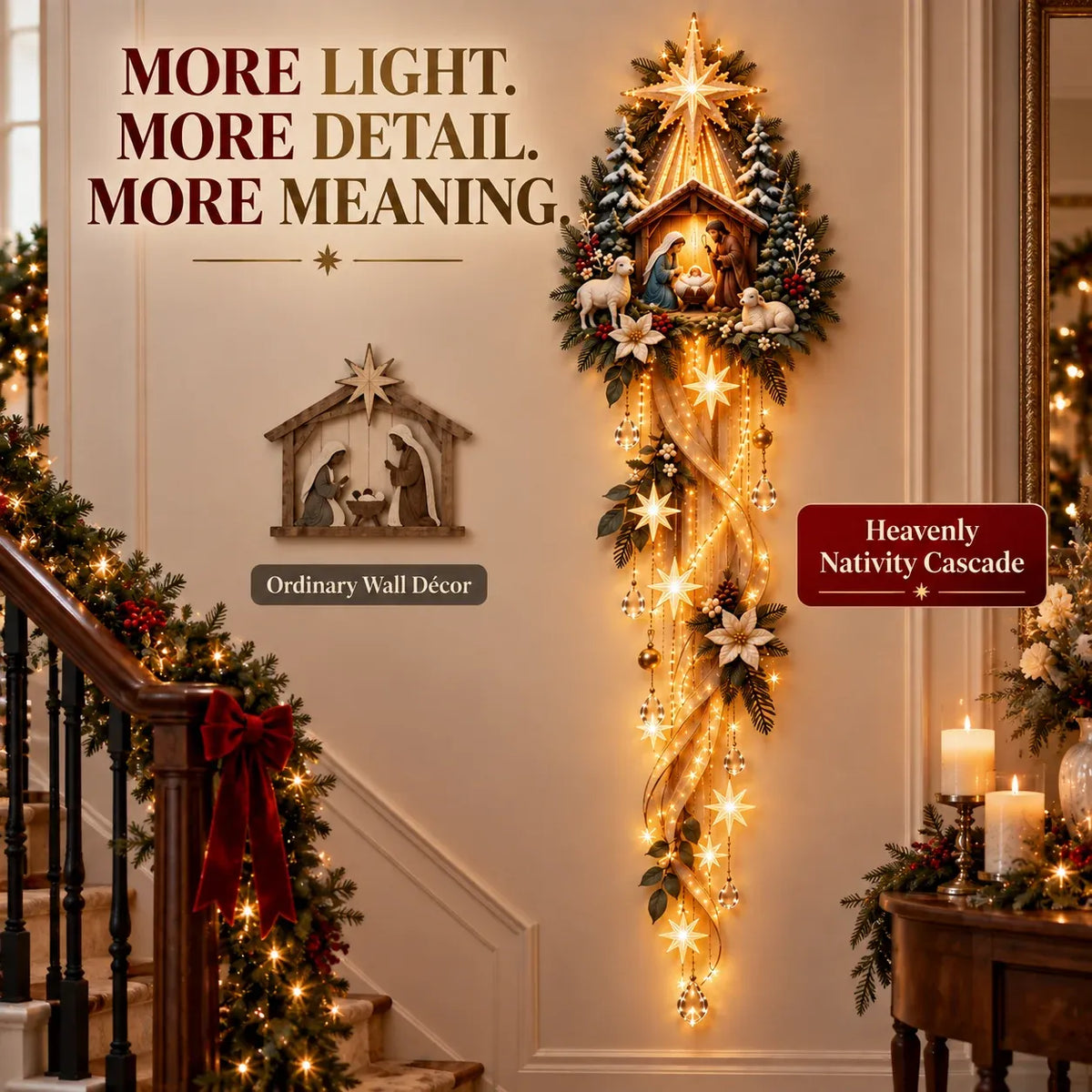 ✝️ Nativity Starfall Wall Light | Warm Golden Bethlehem Glow for Christmas Walls & Faith-Filled Homes ⭐