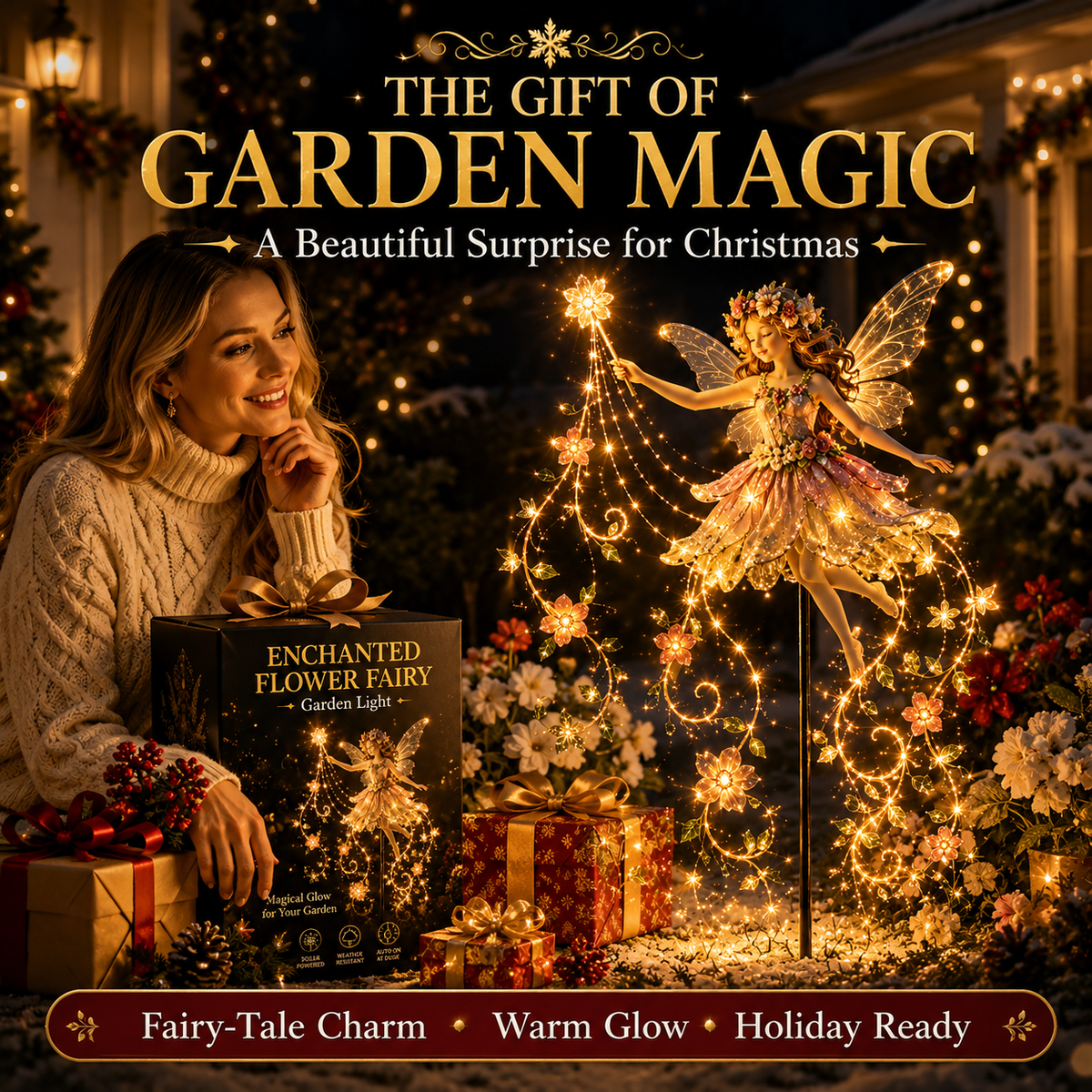 🎁Last Day 49% OFF-✨ Enchanted Flower Fairy Solar Garden Light – Magical Glowing Outdoor Christmas Yard Decor 🌸
