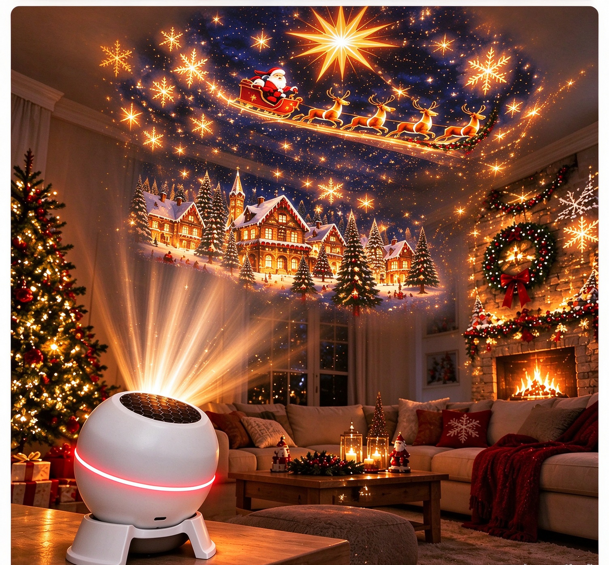 💡 Turn Any Room Into a Christmas Wonderland – Holiday Projection Night Light