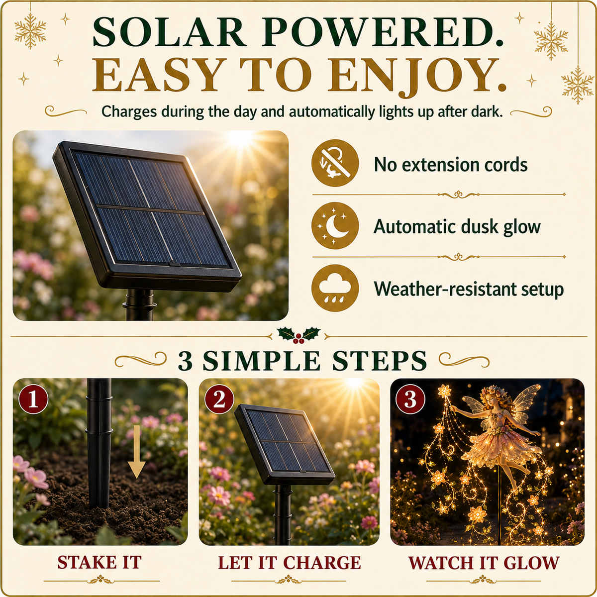 🎁Last Day 49% OFF-✨ Enchanted Flower Fairy Solar Garden Light – Magical Glowing Outdoor Christmas Yard Decor 🌸