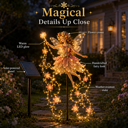 🎁Last Day 49% OFF-✨ Enchanted Flower Fairy Solar Garden Light – Magical Glowing Outdoor Christmas Yard Decor 🌸