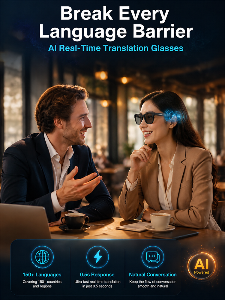 ⏰ LAST DAY 50% OFF 👓 AI Smart Glasses: 100% Offline Translation Zoom & Explore Smarter.
