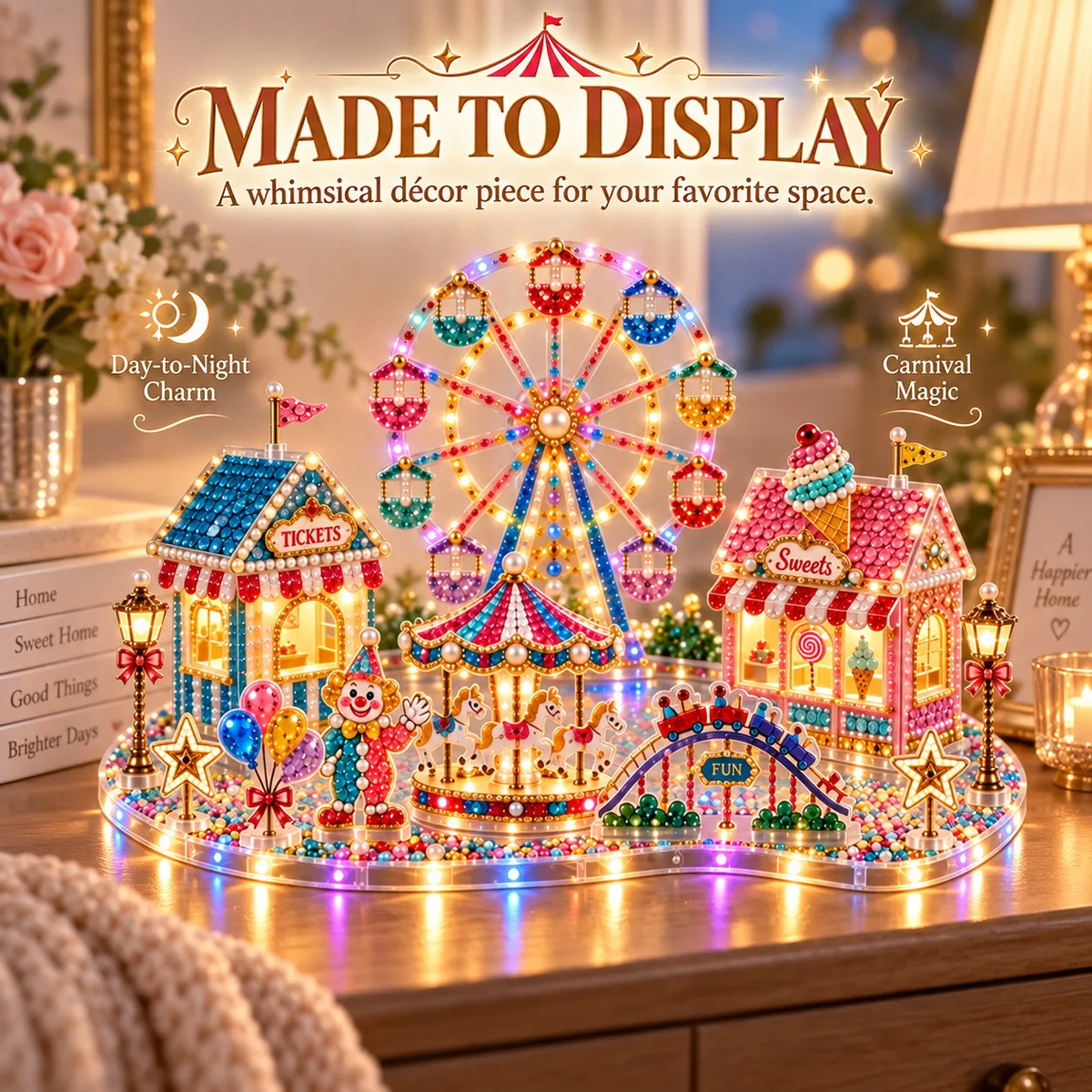 🎄🎃 3D DIY Diamond Art Village Kit – Christmas & Halloween Craft Decor