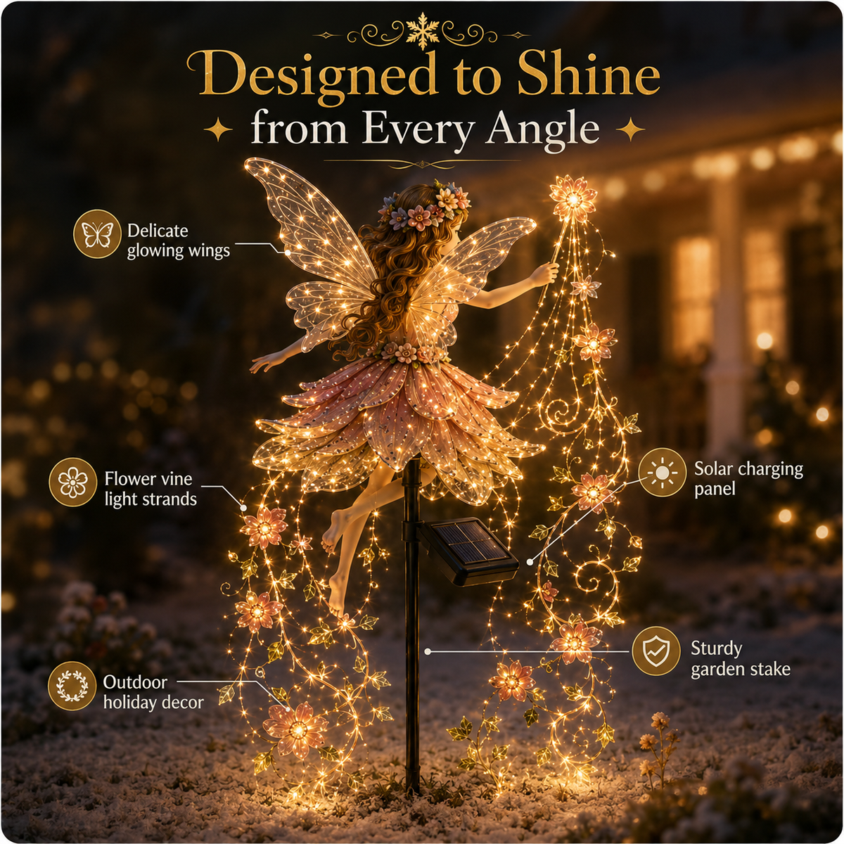 🎁Last Day 49% OFF-✨ Enchanted Flower Fairy Solar Garden Light – Magical Glowing Outdoor Christmas Yard Decor 🌸