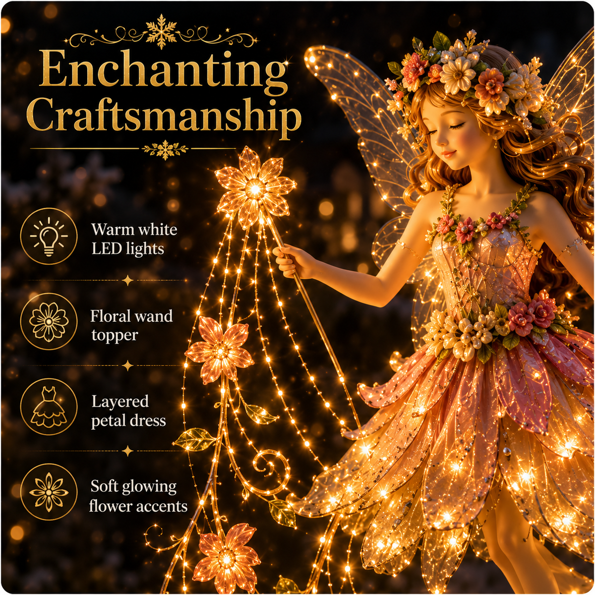 🎁Last Day 49% OFF-✨ Enchanted Flower Fairy Solar Garden Light – Magical Glowing Outdoor Christmas Yard Decor 🌸