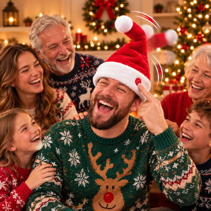 🎅Last Day 49% OFF✨ Animated Santa Party Hat – One Button, Instant Christmas Chaos 😂