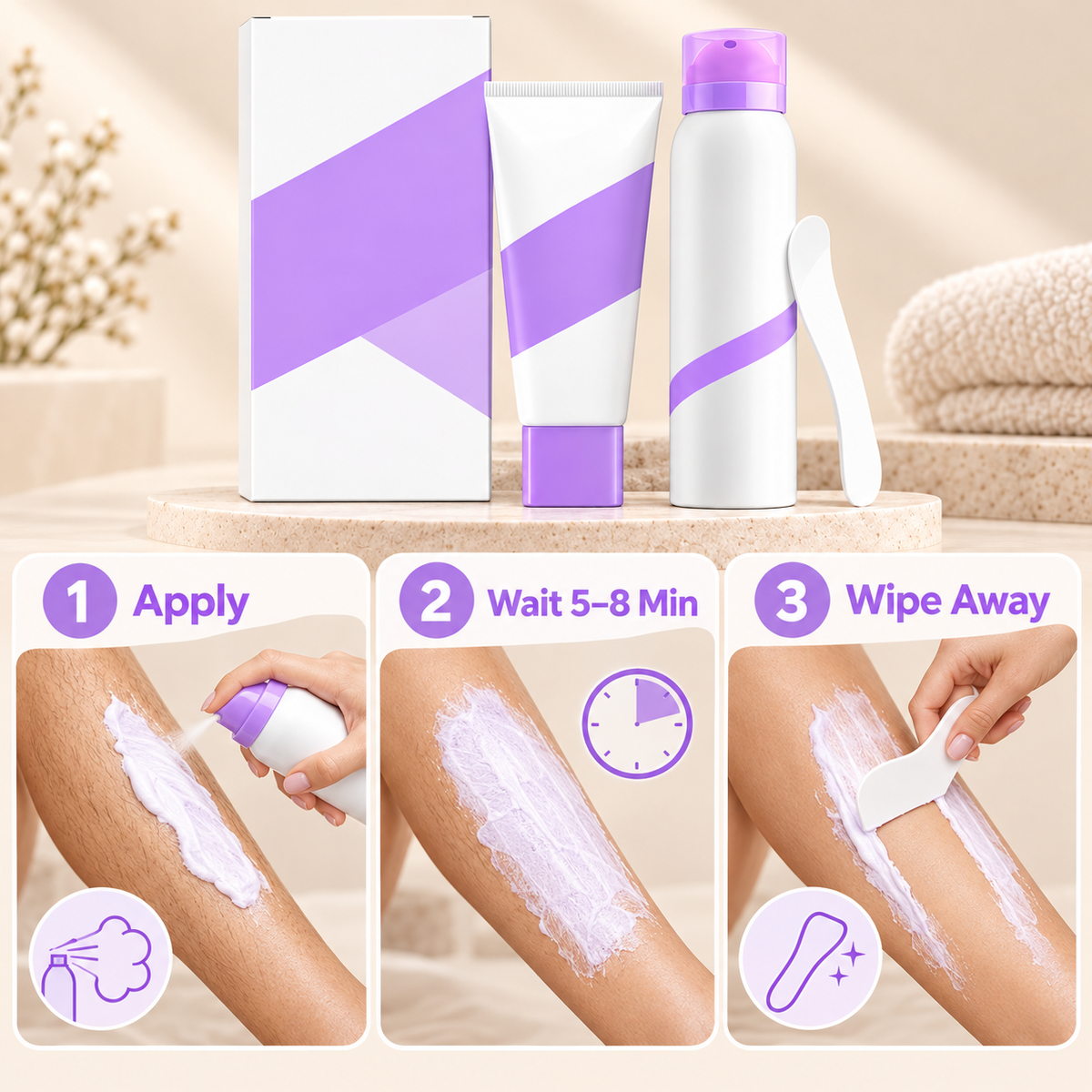 ✨ 2-Step Hair Removal Kit – Smooth Skin Without the Daily Razor Routine