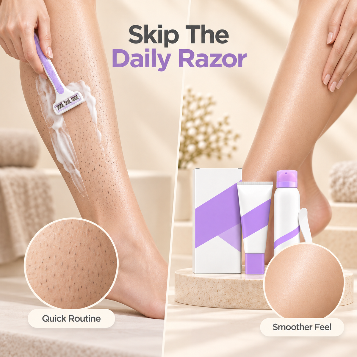 ✨ 2-Step Hair Removal Kit – Smooth Skin Without the Daily Razor Routine