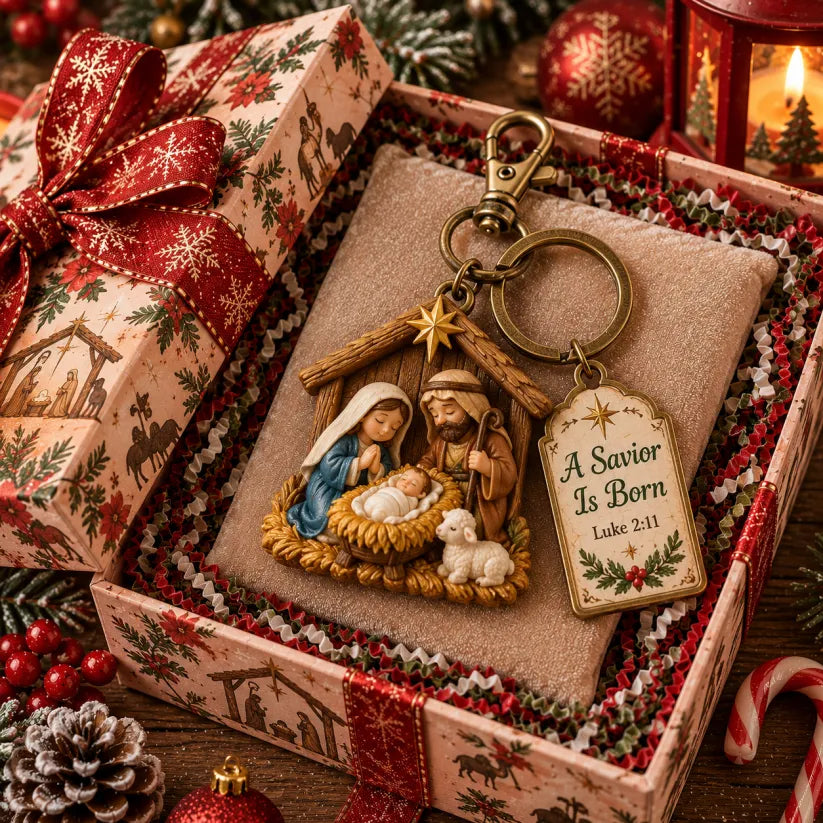 🎄Christian Nativity Keychain – Religious Christmas Keychain Set🕊️