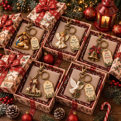 🎄Christian Nativity Keychain – Religious Christmas Keychain Set🕊️