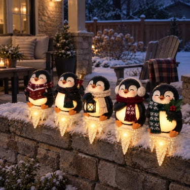 🎁Last Day 49% OFF🎄Lighted Penguin Icicle Window Ledge Set