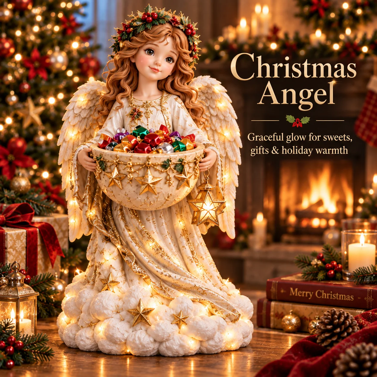 Last Day 48% Off❤️ Cardinal Christmas Treat Bowl™ – Lighted Holiday Candy Bowl & Tabletop Decor